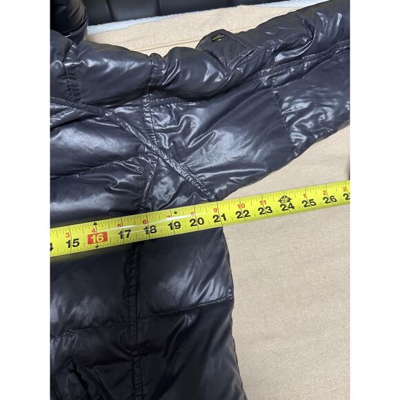 S13 New York Jacket Mens 2XL Black Hooded Puffer Down Feather Full Zip Quilted - Picture 11 of 11